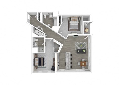 Floor plan for 2 beds, 2 baths, 1218 sqft